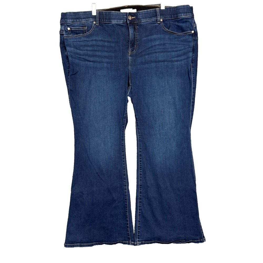Torrid Jeans Womens 26S Short Blue Bombshell Flare Super‎ Soft Slimming Panel